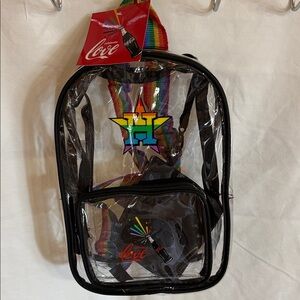 Coca-Cola Clear Backpack with Rainbow Accents